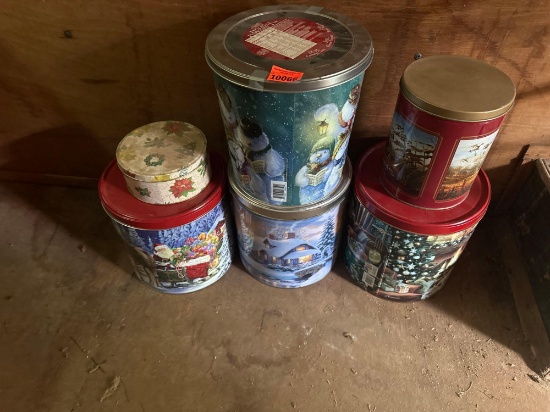 Empty popcorn cans