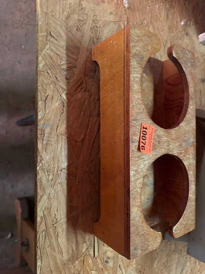 Wooden dog bowl holder