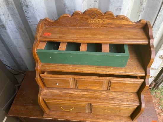 Wooden desk top organizer