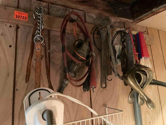Scrapers, springs, dog chain, and multiple other miscellaneous items