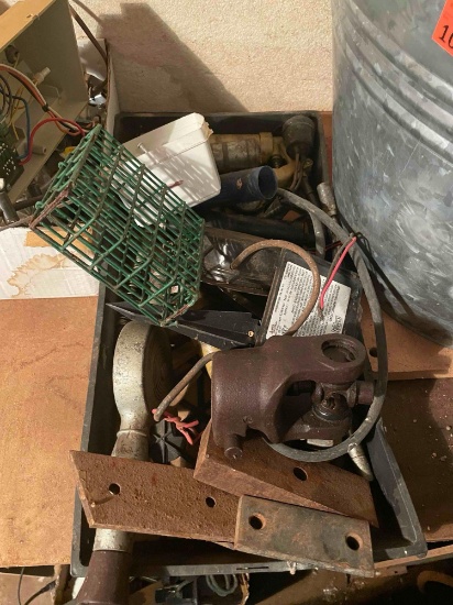 Craftsman "eggbeater" drill, U joint, bird feeder, hose, grease gun and more