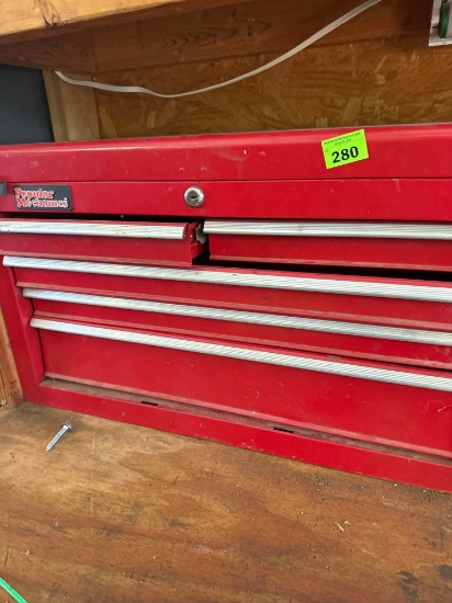Red popular mechanics tool box