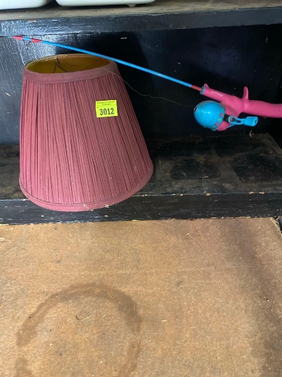 Lamp shade and kids fishing pole
