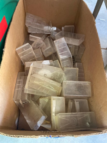 Box full of plastic organizers