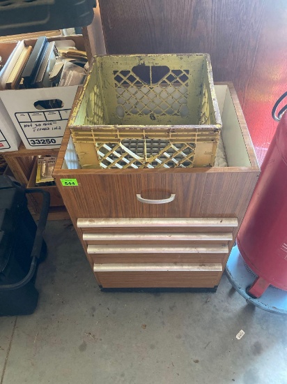 Cabinet with drawersand a milk crate