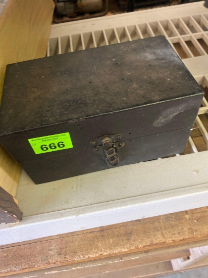 Metal box with misc shop items