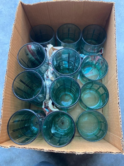 Green drinking glasses