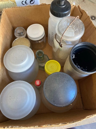 Empty candle jars with lids, Small glass jars with lids and cups