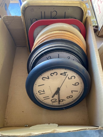 Box of various clocks