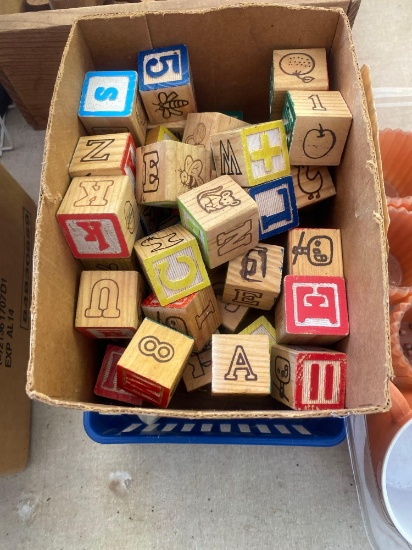 Vintage Children's alphabet blocks and Giant dice