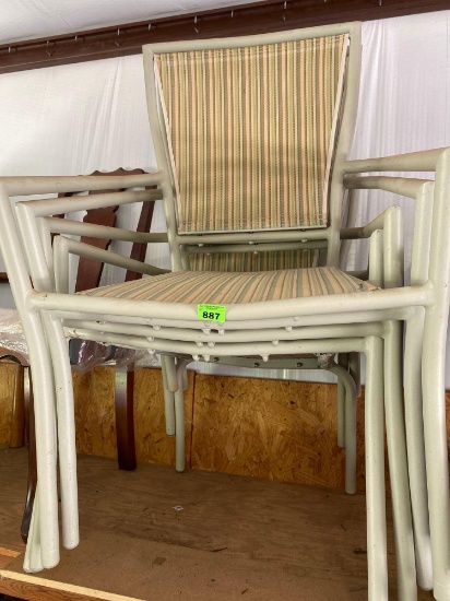 Four vintage metal outdoor chairs