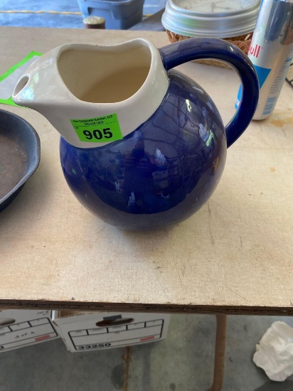 Blue Ball Ball tilt pitcher, possibly gypsy trail dinnerware