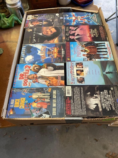 Box of VHS tapes