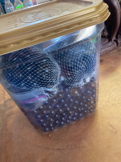 Container of glass beads