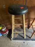 Wooden Stool with cushion seat