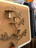 Brass wall candle holders