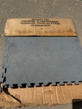 Foam snap together floor mats, metal container and misc blue items