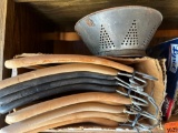 Vintage metal strainer and hangers