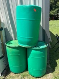 Green 55 gallon barrels