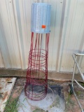 Tomato cages and plastic can