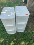 Plastic storage container with drawers