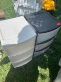 Plastic storage container with drawers