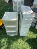 Plastic storage container with drawers