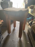 Wooden stool and rug