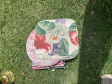 Seat cushions and rugs
