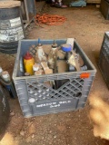 Milk crate with miscellaneous automotive additives
