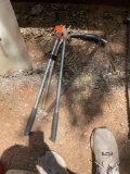 Hand saw and tree loppers