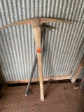 Pick ax and garden hoe