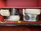 Boom Box, Electric rollers, make up light, Vintage cooler and cpap machine