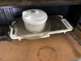 Electric griddle, salad spinner and glass platter
