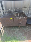 Metal file cabinet and 2 wire baskets