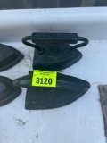 2 Vintage cast iron irons