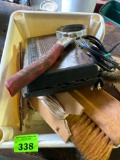 Radio, hand brooms, rope, oil filter tool and more