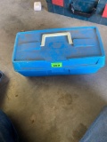 Plastic toolbox with drill bits