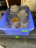 Misc glasses and jars with lids