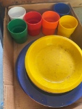 Vintage plastic cups and plates
