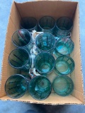 Green drinking glasses