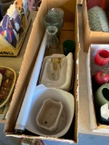 Soap holder, light bulb, coca-cola glass, dipping sauce bowls