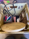 Container of clothespin's wooden mail holder, votive metal holder, aluminum plate, photo albums,