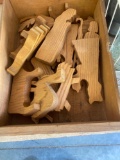 Wooden nativity set in wooden box