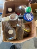Miscellaneous jars and bottles with lids