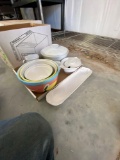 Summer fruit bowls and canister set milk, white serving set