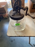 Antique glass butter churn