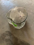 Glass heart with miscellaneous glass decorative bottles