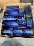 Light blue and cobalt blue glasses