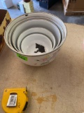 Enamel mixing bowls with pastel floral design